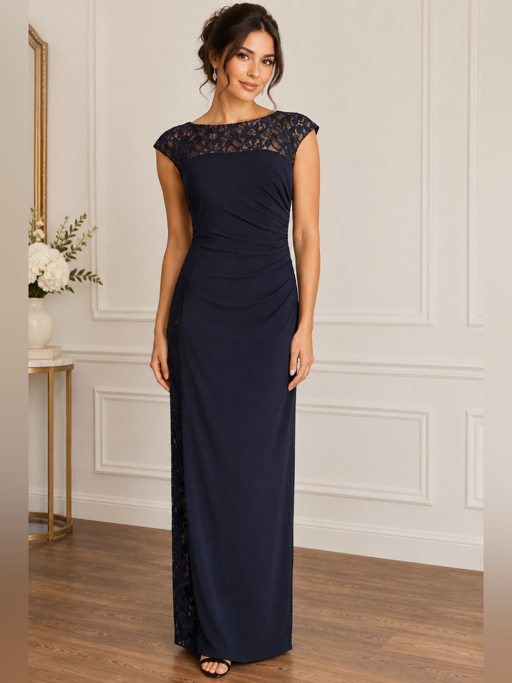 Betsy & Adam Ruched Formal Dress